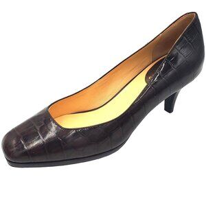 Cole Haan Women's size 7 Brown Crocodile Leather Stiletto Pump Heels Shoes